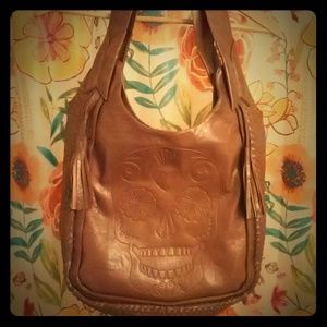 Loungefly skull large faux leather tote bag purse